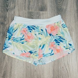 athletic exercise flower patterned shorts